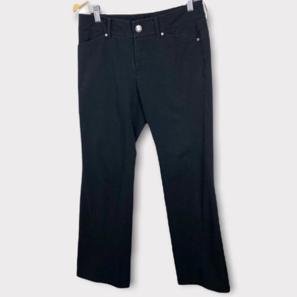 Elie Tahari‎ Black Stretch Trousers Pants Womens Size 4 Stretch Pockets Minimal